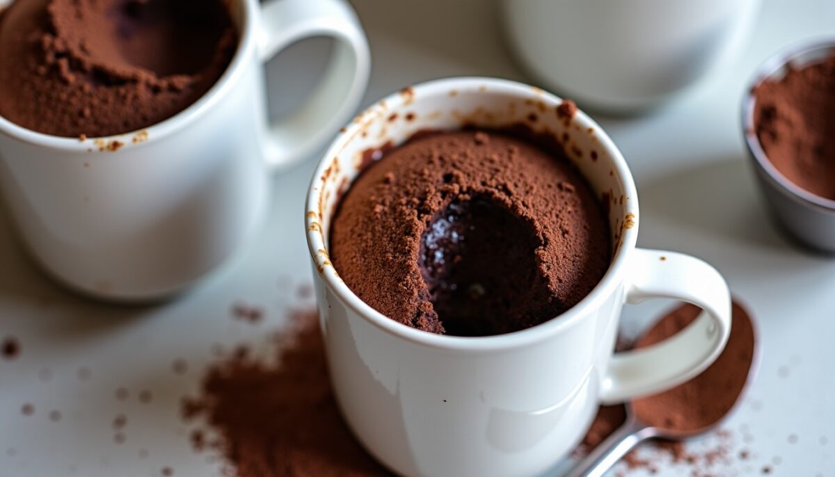 Recette express de mug cake au chocolat en poudre : douceur moelleuse garantie