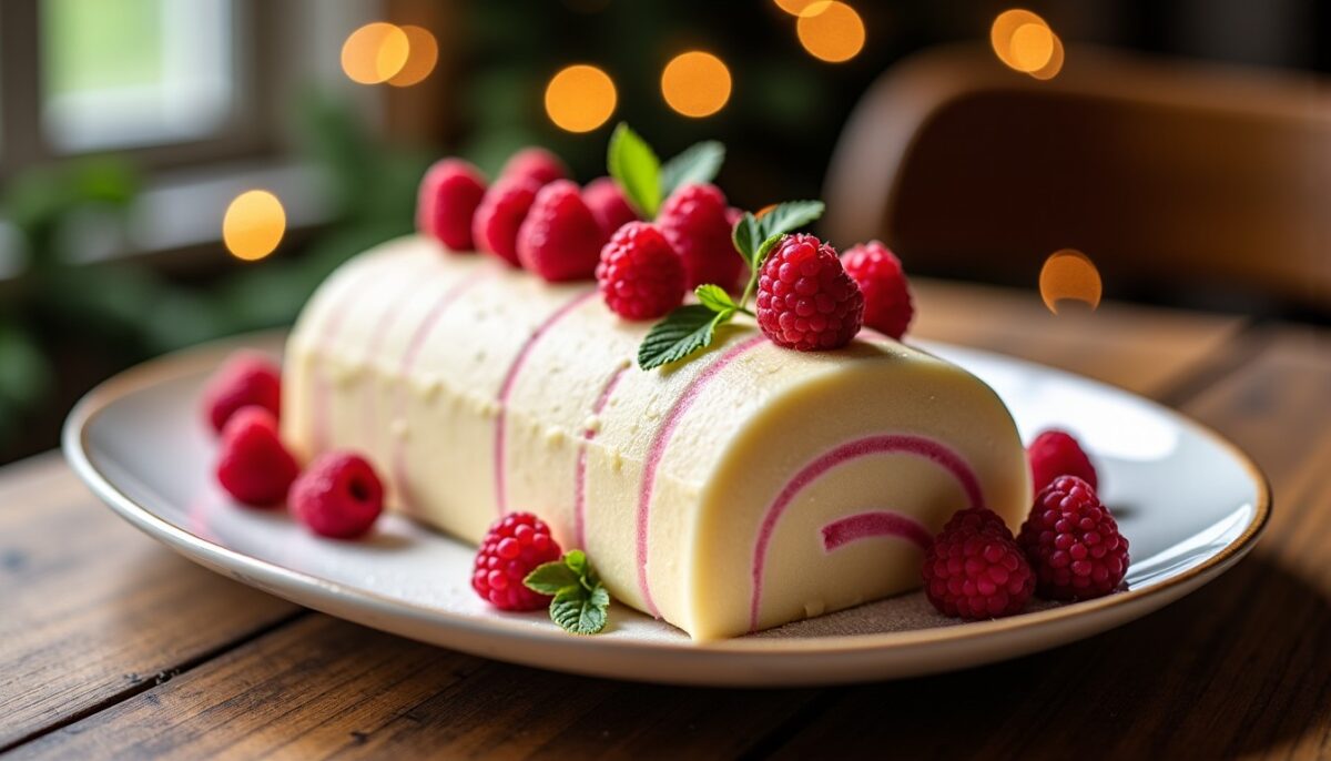 Délicieuse bûche vanille-framboise : une recette simple et savoureuse