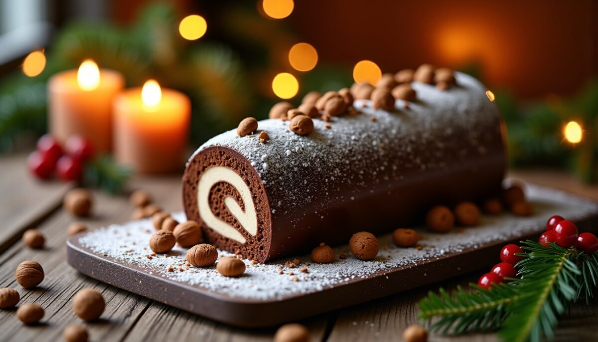 Bûche de Noël pralinée : la recette rapide et savoureuse pour un dessert gourmand